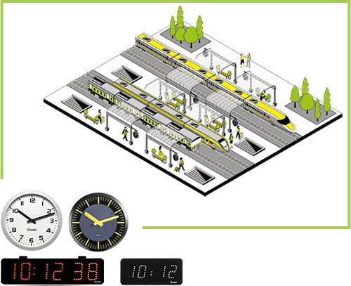 impianti centralizzati di orologi per stazioni ferroviarie